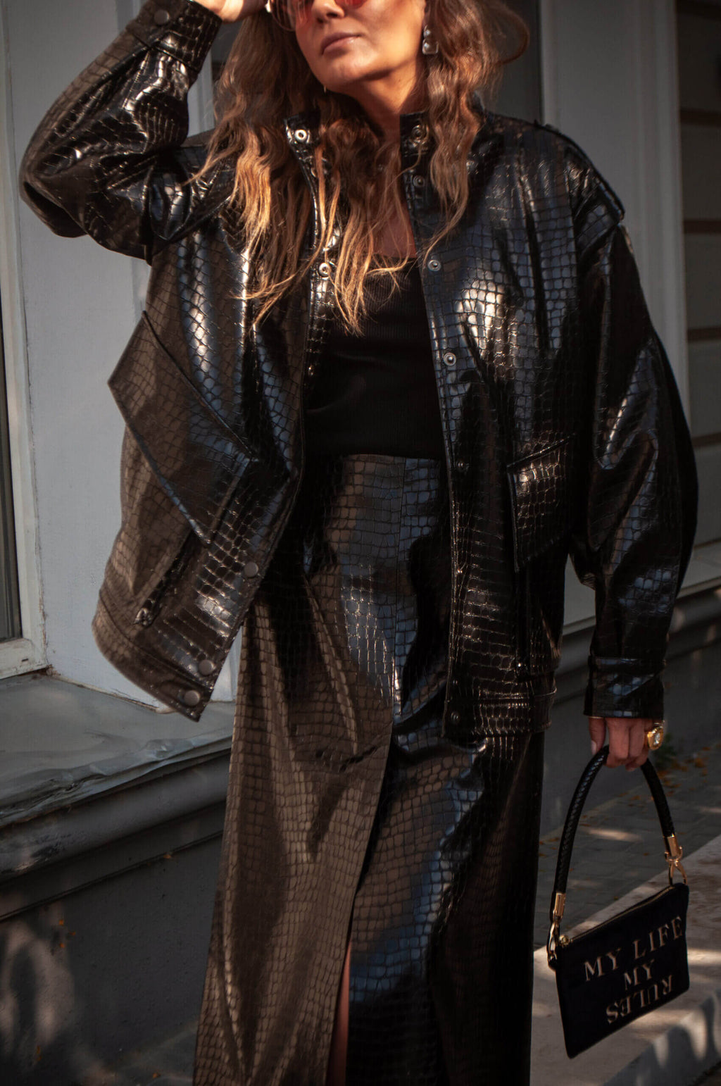 Bomber black kroko - Arimart