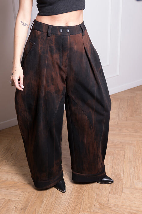 Широкі брюки з високою посадкою