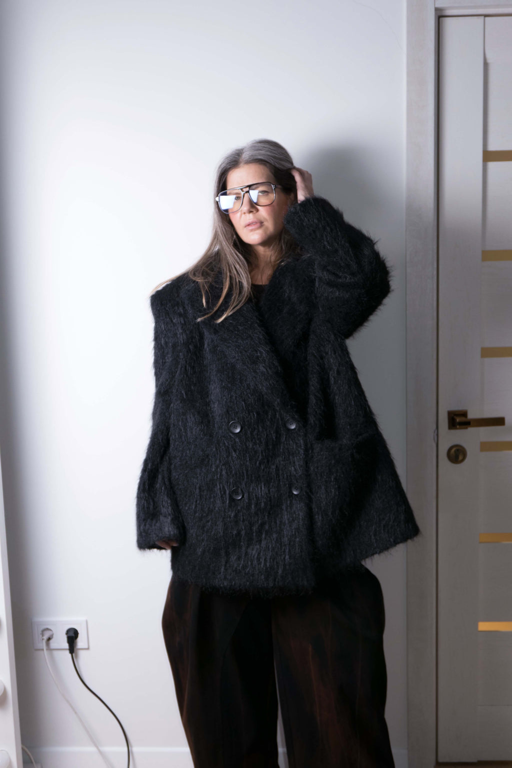 Піджак-пальто зі штучного хутра