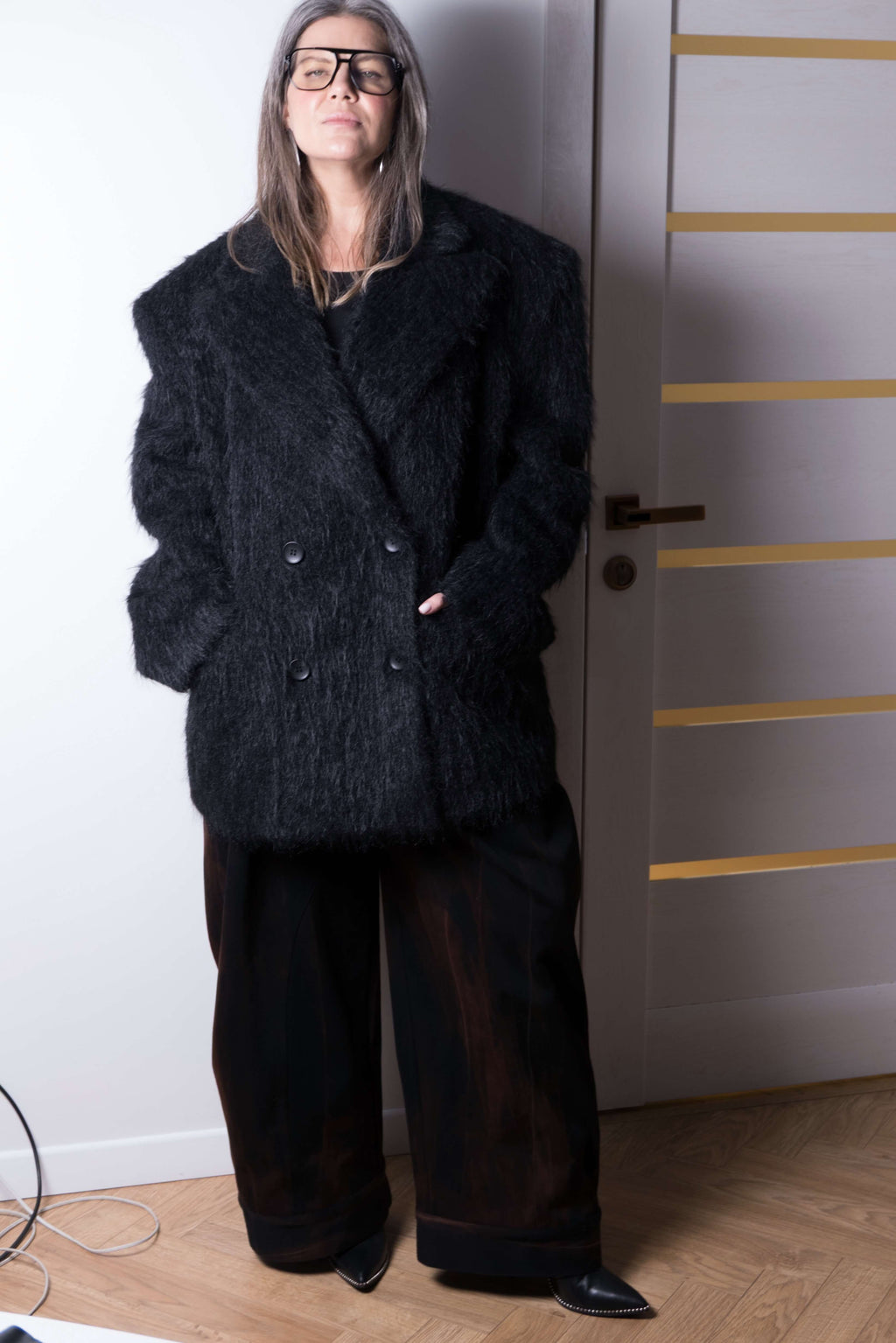 Піджак-пальто зі штучного хутра