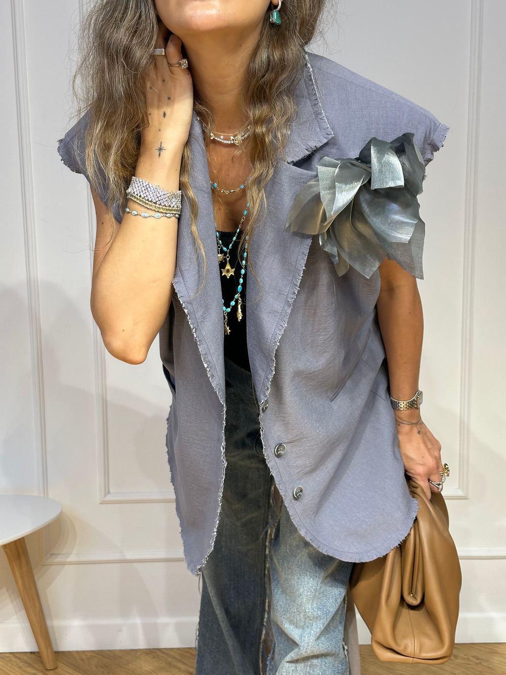 Лляна жилетка Oversize