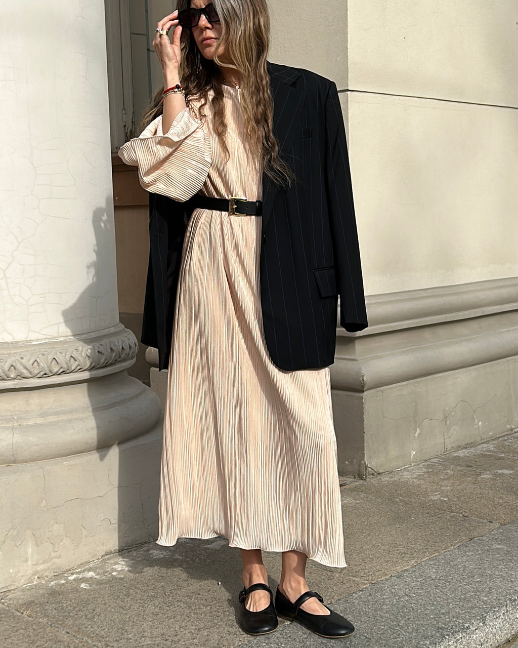 Сукня максі з плісированої тканини