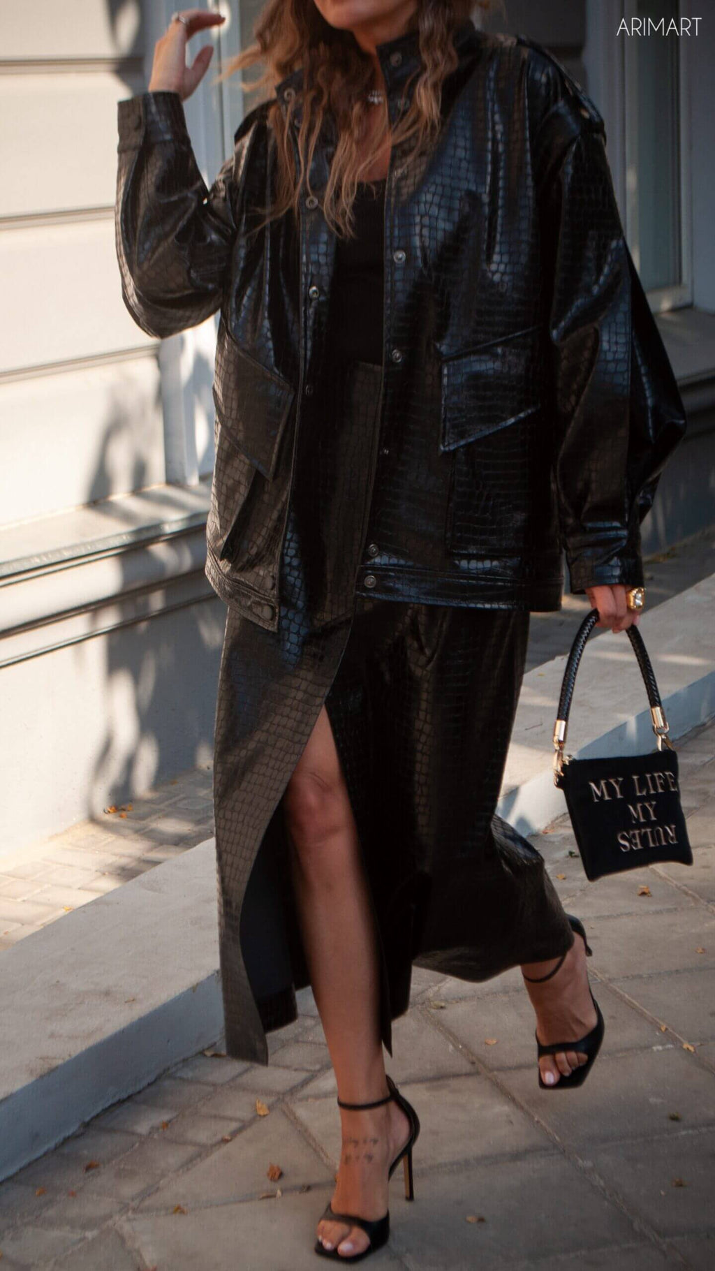 Бомбер з еко-шкіри "'Кроко"