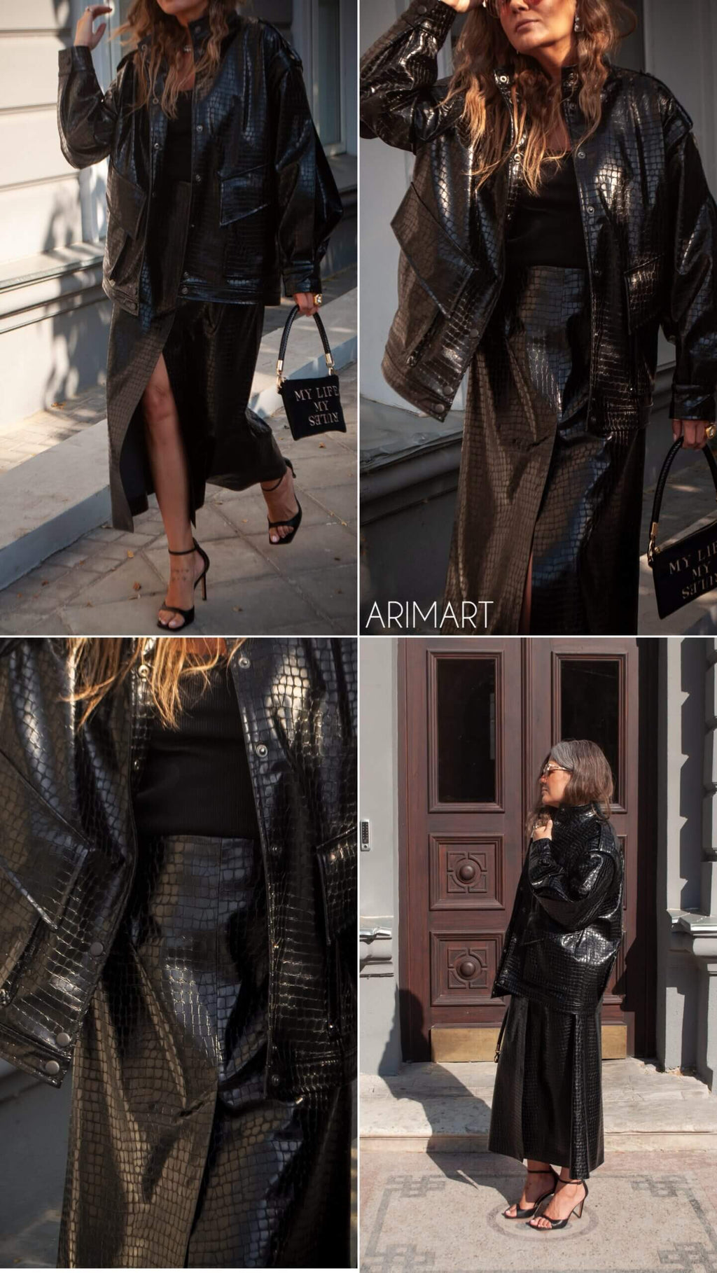 Бомбер з еко-шкіри "'Кроко"