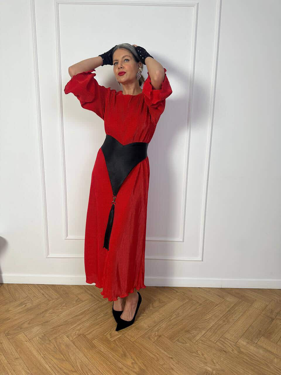 Сукня максі з плісированої тканини